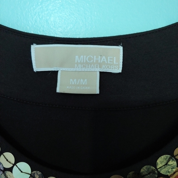 MICHAEL Kors Tank Top Sequin Neckline Brown Size  M - Picture 3 of 9